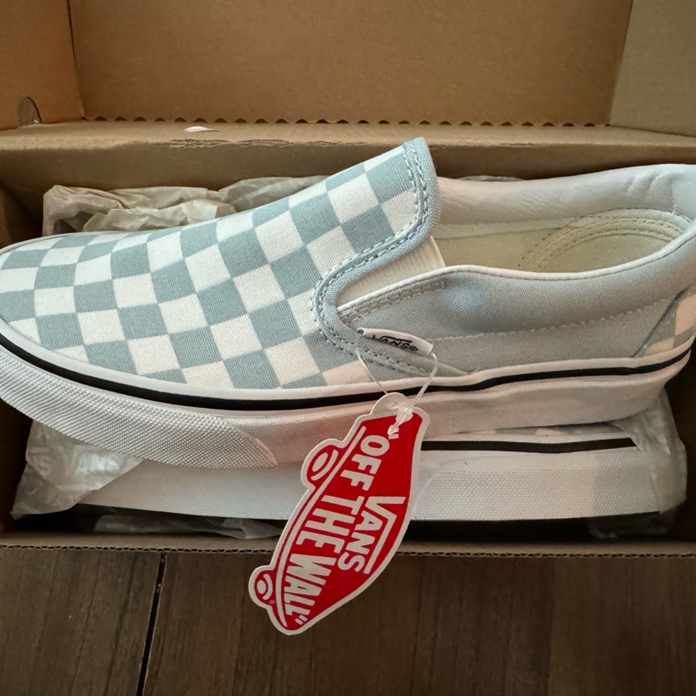 NWT Vans checkered slip on sneakers